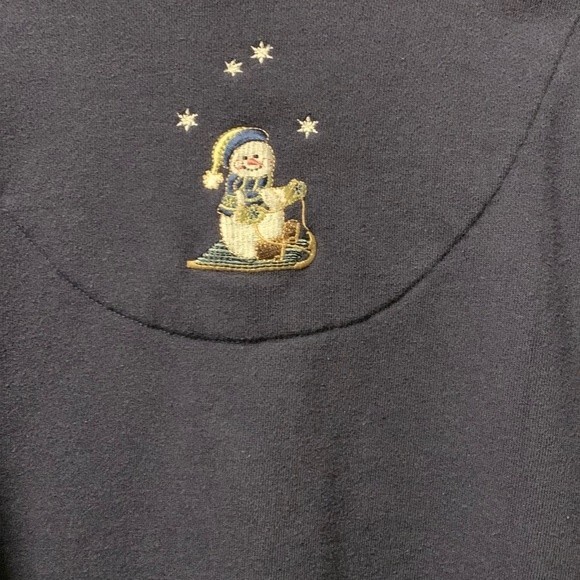 Christopher‎ and Banks, women’s Snowman sweatshirt, navy blue size M - Picture 4 of 8